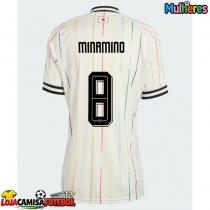 Camisa de Futebol Japão Takumi Minamino #8 Equipamento Secundário Mulheres Mundo 2026 Manga Curta